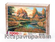 Dere Kenarında Orman Köyü Ahşap Puzzle 1000 Parça (MZ19-M)