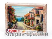 Menton Deniz Kenarı Evleri Ahşap Puzzle 1000 Parça (MZ23-M)