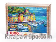 Küçük Şehir Portofino Manzarası Ahşap Puzzle 1000 Parça (MZ27-M)