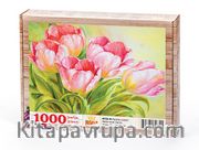Pembe Laleler Ahşap Puzzle 1000 Parça (NT05-M)