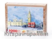 Londra Caddeleri - İngiltere Ahşap Puzzle 1000 Parça (SK03-M)