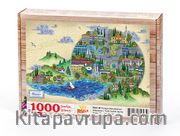 Türkiye Minyatürleri - Adapazarı - Nasuhi Hasan Çolpan Ahşap Puzzle 1000 Parça (TS31-M)