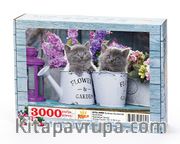 Sulama Kovasında Kedicikler Ahşap Puzzle	3000 Parça (HV94-MMM)