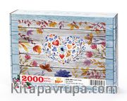 Çiçekli Kalp Ahşap Puzzle 2000 Parça (AS50-MM)