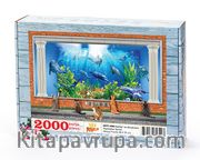 Kediler ve Akvaryum Ahşap Puzzle 2000 Parça (HV71-MM)
