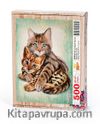 Kedi ve Kaplan Yavrusu Ahşap Puzzle	500 Parça (HV38-D)