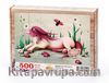 Pembe Mitolojik At Ahşap Puzzle 500 Parça (CK02-D)
