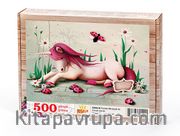 Pembe Mitolojik At Ahşap Puzzle 500 Parça (CK02-D)