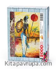 Testili Afrikalı Kadın Zaire Ahşap Puzzle 2000 Parça (UK56-MM)