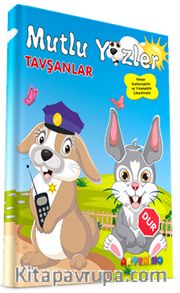 Mutlu Yüzler:  Tavşanlar <br /> Tekrar Kullanılabilir ve Yıkanabilir Çıkartmalı Kitap Serisi
