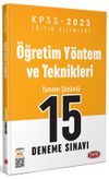 2023 KPSS Eğitim Bilimleri Öğretim Yöntem ve Teknikleri Tamamı Çözümlü  15 Deneme Sınavı 