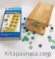 Cam Taşlı Doğal Ahşap Mangala Oyunu