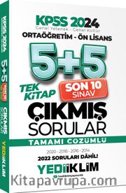 2024 KPSS Ortaöğretim - Ön Lisans Genel Yetenek Genel Kültür Tamamı Çözümlü 5+5 Çıkmış Sorular Tek Kitap
