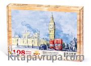 Londra Caddeleri - İngiltere Ahşap Puzzle 108 Parça (SK02-C)