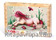 Pembe Mitolojik At Ahşap Puzzle 108 Parça (CK01-C)