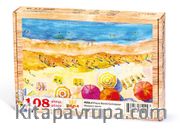 Plaj ve Renkli Şemsiyeler Ahşap Puzzle 108 Parça (MZ04-C)