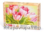Pembe Laleler Ahşap Puzzle 108 Parça (NT03-C)
