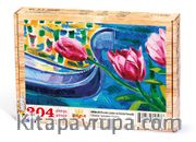 Pembe Laleler ve Gondol Venedik Ahşap Puzzle 204 Parça (UK06-CC)