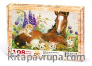 Tay ve Kedicikler Ahşap Puzzle 108 Parça (HV27-C)