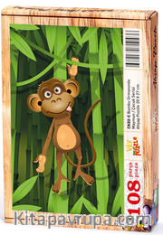 Bambu Ormanında Maymun Ahşap Puzzle 108 Parça (CK02-C)
