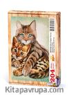 Kedi ve Kaplan Yavrusu Ahşap Puzzle	204 Parça (HV19-CC)