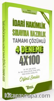 İdari Hakimlik Sınavına Hazırlık  Tamamı Çözümlü 4 Deneme