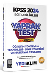 2024 KPSS Eğitim Bilimleri Öğretim Yöntem ve Teknikleri Çek Kopart Yaprak Test