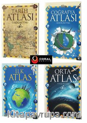 İlköğretim Atlas Seti / Coğrafya, Tarih, Orta ve İlk Atlas 4 Kitap Set