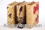 Nostalji Kutu Seti (Kitap Şeklinde Ahşap Hediye Kutular) (3 Adet)
