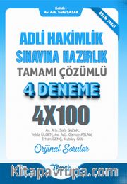 Adli Hakimlik Sınavına Hazırlık  Tamamı Çözümlü 4 Deneme