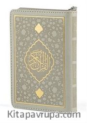 Kur’an-ı Kerim Hamid Aytaç Hatlı Büyük Cep Boy Fermuarlı Kılıf Termo Cilt (Beyaz R.1653)