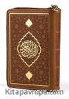 Kur'an-ı Kerim Hamid Aytaç Hatlı Büyük Cep Boy Fermuarlı Kılıf Termo Cilt (Taba R.1653)