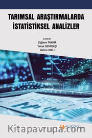 Tarımsal Araştırmalarda İstatistiksel Analizler