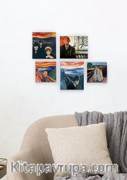 Full Frame Duvar Sanatları - Edvard Munch Mini Kanvas Set 5'li (FF-DS311)