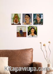 Full Frame Duvar Sanatları - Frida Kahlo- Mini Kanvas Set 5li - (FF-DS312)