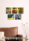 Full Frame Duvar Sanatları - Joan Miro- Mini Kanvas Set 5'li (FF-DS316)