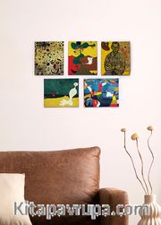 Full Frame Duvar Sanatları - Joan Miro- Mini Kanvas Set 5'li (FF-DS316)