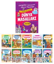 Dünya Masalları Seti 1. ve 2. Sınıflar İçin Eğik El Yazılı (10 Kitap Takım - Büyük Boy)