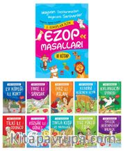 Ezop Masalları Seti 1 ve 2. Sınıflar için Düz Yazılı (10 Kitap Takım, Büyük Boy)