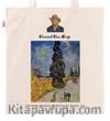 Askılı Bez Çanta - Ressamlar - Van Gogh - Country Road In Provence By Night 1890