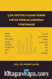 Çok Kriterli Karar Verme Kriter Ağırlıklandırma Yöntemleri