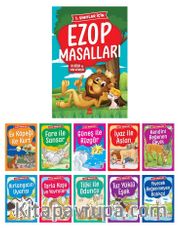 Ezop Masalları Seti 1 ve 2 Sınıflar için Düz Yazılı (10 Kitap Takım Küçük Boy)