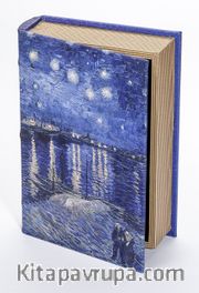 Kitap Şeklinde Ahşap Hediye Kutu - Ressamlar - Van Gogh - Starry Night 1888