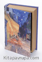 Kitap Şeklinde Ahşap Hediye Kutu - Ressamlar - Van Gogh - Café Terrace At Night 1888