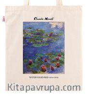 Askılı Bez Çanta - Ressamlar - Claude Monet - Water Lilies Red 1914-1919