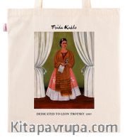 Askılı Bez Çanta - Ressamlar - Frida Kahlo - Dedicated To Leon Trotsky 1937