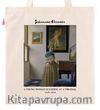 Askılı Bez Çanta - Ressamlar - Johannes Vermeer - A Young Woman Standing At A Virginal 1670-1672
