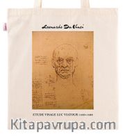 Askılı Bez Çanta - Ressamlar - Leonardo Da Vinci - Etude Visage Luc Viatour 1489-1490