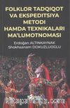 Folklor Tadqiqot Va Ekspeditsiya Metodı Hamda Teknikalari Ma’lumotnomasi 