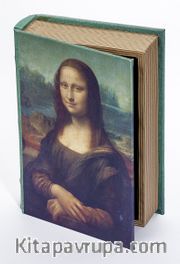 Kitap Şeklinde Ahşap Hediye Kutu - Ressamlar - Leonardo Da Vinci - Mona Lisa 1503